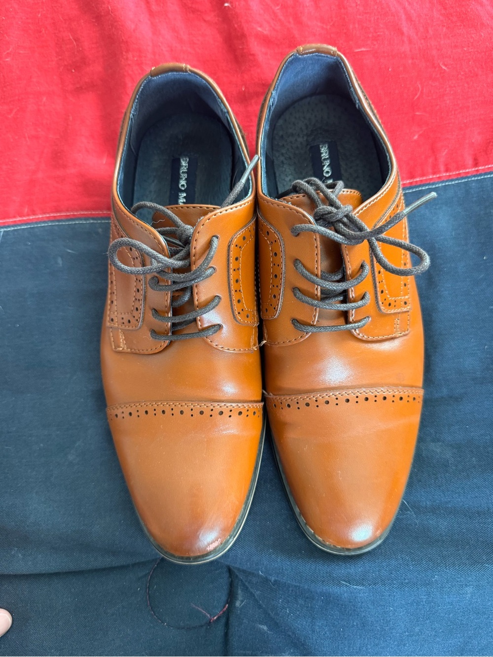 Men's Tan Leather Brogue Oxford Shoes